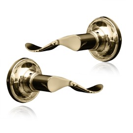 XFORT Cabriole Passage Knob Set Polished Brass, Door Knob for Internal Wooden Doors, Complete Set with Tubular Latch