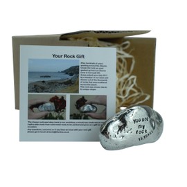 Pirantin 16th Anniversary You are My Rock Gift Idea - Solid Metal Heavy Polished Rock Gift for 16 Year Anniversary