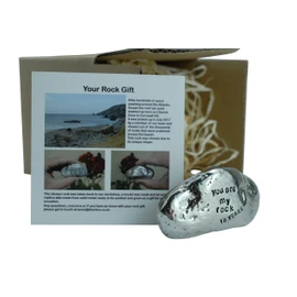 Pirantin 16th Anniversary You are My Rock Gift Idea - Solid Metal Heavy Polished Rock Gift for 16 Year Anniversary