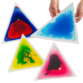 Liquid Triangle Sensory Tiles -13" x 15" Colorful Floor Lava Tiles for Kids Assist Learning, Stimulation, Processing by Play - Social Emotional Gross Motor Toys for Special Needs Children - Set of 4