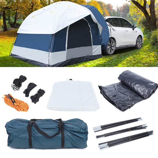 ZERNEIL Universal Mount Car Camping Tent with Zippered Entry, Windows,