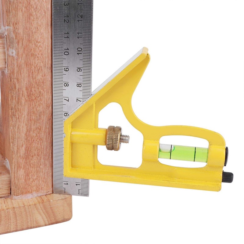 Combination Square, Stainless Steel Combination Square Adjustable Length for Woodworking