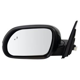 TRQ Left Mirror with Heat with Housing Turn Signal with Blind Spot Indicator Drivers Side Compatible with 2020-2023 Kia Soul KI1320236