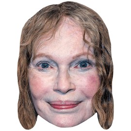 Mia Farrow (Smile) Celebrity Mask, Flat Card Face, Fancy Dress Mask