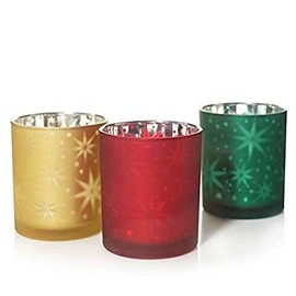 New Yankee Candle 3pc Holiday Christmas Artic Star Votive Candle Holders Gift Set