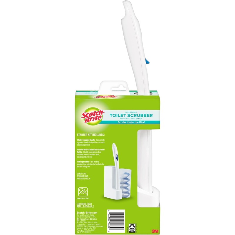 Scotch-Brite Disposable Toilet Scrubber Starter Kit, Disposable Refills with Built-in