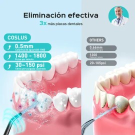 Irrigador Bucal Portátil Coslus C30 Negro 300ml 4 Boquillas 4 Modos IPX7 Batería Recargable