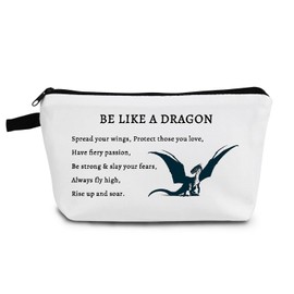 YULUENZE Dragon Gift Be Like A Dragon Makeup Bag Cute Small Organizer Bag with Zipper Dragon Print Cosmetic Bag Birthday Gifts for Dragon Lovers Women Sisters Friends