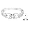 AeraVida Amazingly Subtle Swirling Linked Hearts .925 Sterling Silver Ring