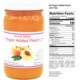 No Sugar Added Peach Amish Jam Made by The Amish-Buggy - 8 Oz Set of 3 Jars