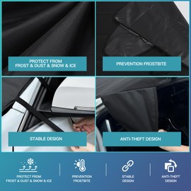 Zhufas Windscreen Cover Winter, Windscreen Cover, Car Cover Winter, Windscreen Cover Car Winter, Car Window Cover Winter Frost UV Sun Dust for Car, SUV (190 x 107 cm)