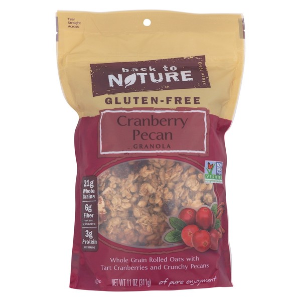 Back To Nature Cranberry Pecan Granola - Whole Grain Rolled