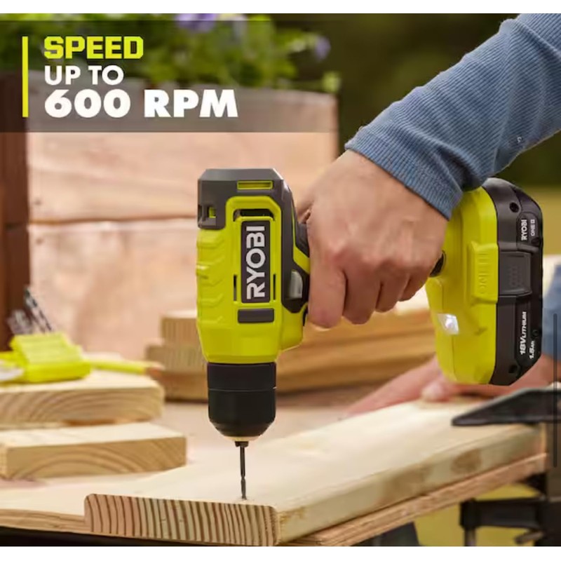 Ryobi 18V Cordless 3/8 in. Drill/Driver (Tool Only) PCL201
