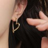 Heart Earrings for Women Hoops Gold Love Shaped Drop Dangle
