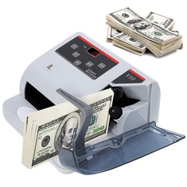 Frifreego Portable Money Counter with UV/MG/WM Counterfeit Detection 900pcs/min Bill Counter Multi-Currency Counting Machine 100-240V LCD Display