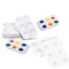20 PCS White Plastic Paint Tray Palettes 6 Well Rectangular