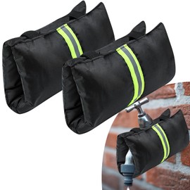 2Pcs Outdoor Faucet Cover for Winter Freeze Protection Frost Proof Insulated Spigot Freeze Miser Reusable Waterproof Water Faucet Insulation Wrap with Reflective Strip for Garden Yard Outside Hose Bib