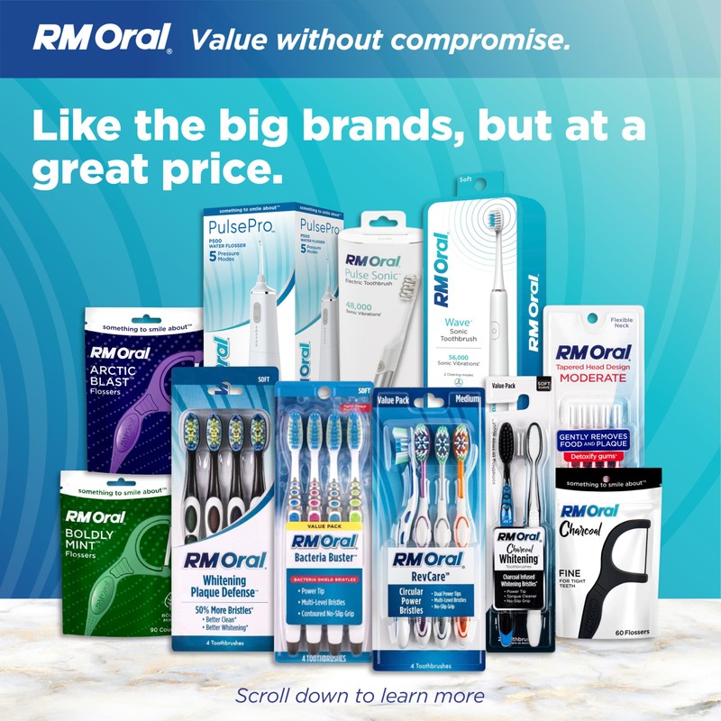 RM Oral RevCare Medium Toothbrush, Circular Power Bristles Power Away