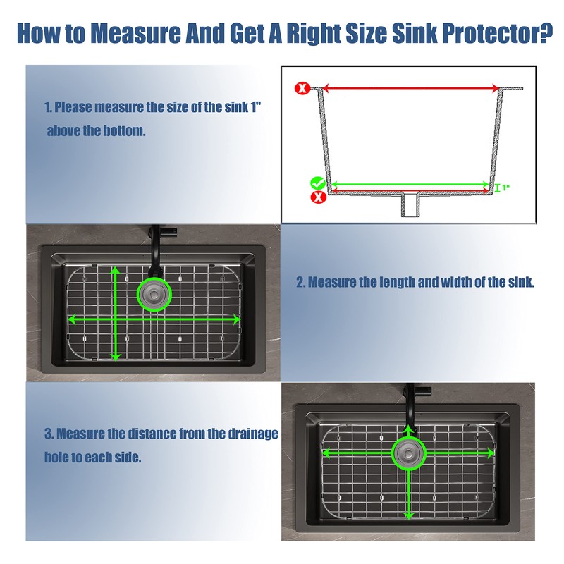 Kitchen Sink Grid 26" x 14", LOCVCDA Sink Protectors for