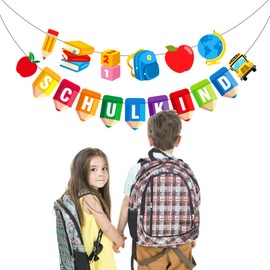 Catelves Einschulung Deko Banner, Deko Schulanfang, Deko Einschulung Junge Mädchen, Einschulung Deko Junge, Schuleinführung Deko, Banner Einschulung, Schulkind Girlande