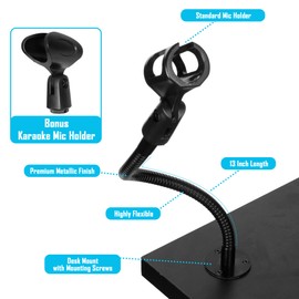 SpinTech Desk Mounted Adjustable Gooseneck for Microphone Mount that Screws in to Tables Podiums (13)