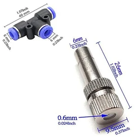 Misting Nozzles for Outdoor Cooling System 10pcs Mister Nozzle Atomizing Misting Sprayer Fog Nozzles for Garden, Humidification, Landscaping, Dust Control, 0.024Inch (Size : 0.6mm)