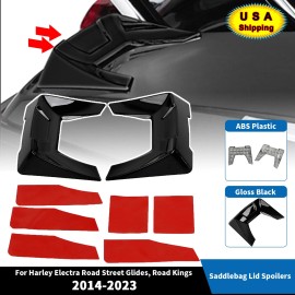 Unbranded Gloss Black Speedform Saddlebag Lid Spoilers For Harley Electra Road Glide FLTRX