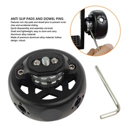 Wheel Side Handle Grip, Anti-Slip Round Side Hand Grip, with 1/4" 3/8" Screw Hole, Lightweight Camera Hand Wheel, Quick Release