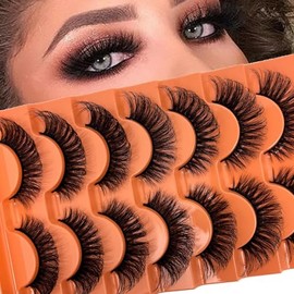 TIKILEY Faux Mink Lashes Natural Cat Eye Fluffy Lashes Strip 3D Volume Eyelashes Bulk (16mm RVG71A)