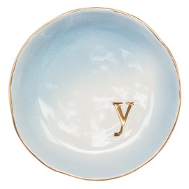 COLLECTIVE HOME - Ceramic Jewelry Tray, Decorative Trinket Dish for Rings Earrings Necklaces Bracelet Watch Keys, Birthday Mother's Day Christmas Gift for Women, 4.75", Colored Surface (Y)