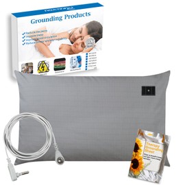 Grounding Sheet, Therapy Grounding Sheet with Grounding Conductive Cord, Conductive Grounding Mat for Better Sleep, Reduce Pain and Inflammation (Grey-Pillowcase30 20")