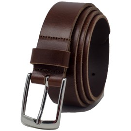 Ashford Ridge Made in England 34mm Full Grain Leather Belt with Classic Buckle - Antique Brown 2XL