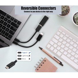 Tek Styz OTG USB-C 3.0 Adapter (2 Pack) Compatible with Sony SRS-XB33 to Quick Multi-Use Functions to Backup, Keyboard, mice, Thumb Drives, Saves, More (Black)