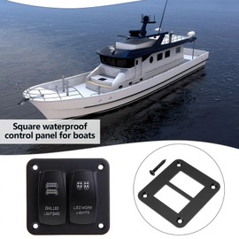 YINETTECH 1 Set Rocker Switch 2-Way Panel Housing Holder with Screw Aluminium Alloy Black Housing Holder for ARB/Carling Boat Marine Yacht Contral Switch