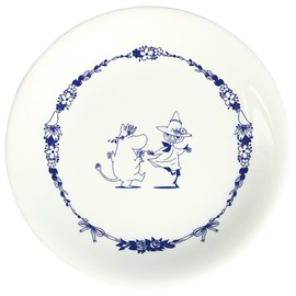 World Create Medium Plate, Moomin & Snafkin, Size: Approx. φ 6.8 x 0.6 inches (17.2 x 1.5 cm)