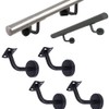 4 Pieces Handrail Brackets, Wall Mount Wooden Railing, Stair Railing