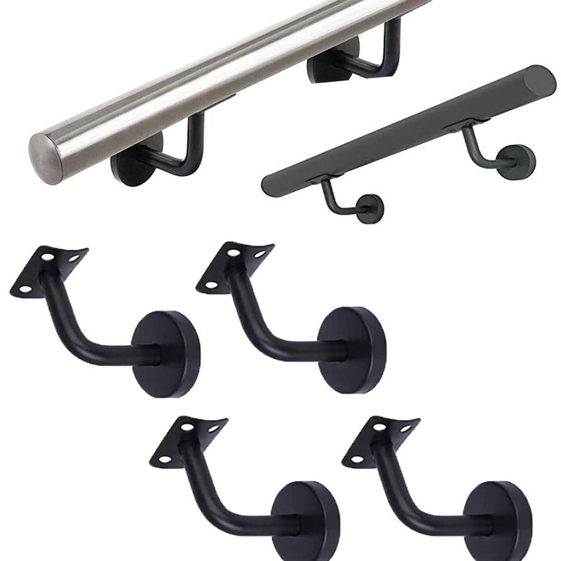 4 Pieces Handrail Brackets, Wall Mount Wooden Railing, Stair Railing
