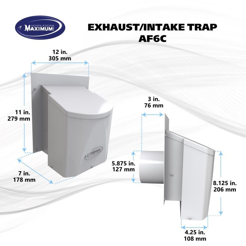 Ventilation Maximum AF6-C 6 Inch Outdoor Wall Dryer Vent Cover