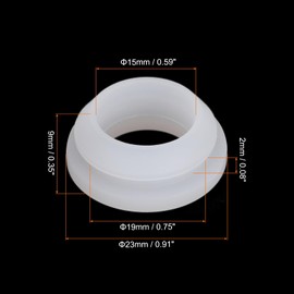 MECCANIXITY 4Pcs Snap Rubber Grommet Hole Plug Mount Dia 19mm ID 15mm H 9mm Narrow Groove Width 2mm Seal Anti-Scratch for Electrical Box Cable Pipes Transparent