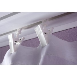 GARDINIA Rollringe für Vorhangschienen GE und P2Ü, Kunststoff, Weiß, 20 Stück