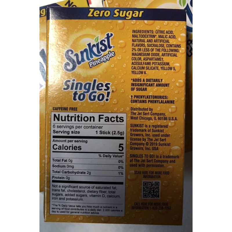 Dr Pepper Sunkist Pineapple Singles To Go 3 Boxes -