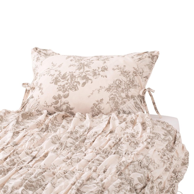 Francfranc Gathers Ribbon Pillow Cover 27.6 x 19.7 inches (70
