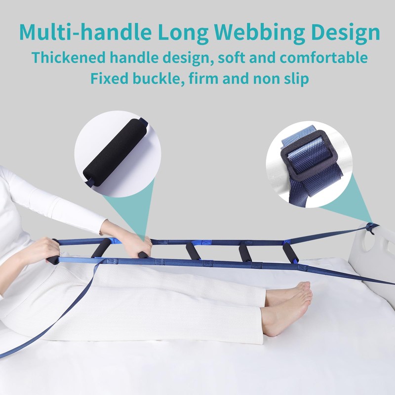 ENLUNTRA Bed Ladder Assist Strap，Pull Up Assist Device with 6