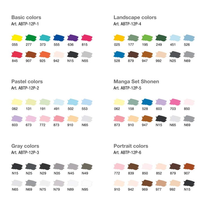 Tombow ABT PRO Alcohol-based Marker Pens Set of 12 -