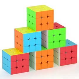 Vdealen Paquete de 6 Juego de Cubos de Velocidad, 2.2 Pulgadas 3x3x3 Cubo Mágico Paquete, Recompensas Escolares y Premios de Aula para Estudiantes, Bolsas de Regalo, Regalos para Niños