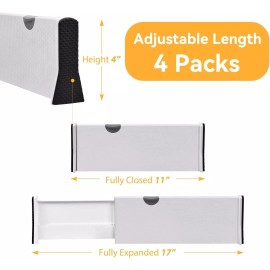 JONYJ Expandable Drawer Organizers Dividers 4 Pack Adjustable Bedroom Closet Kitchen