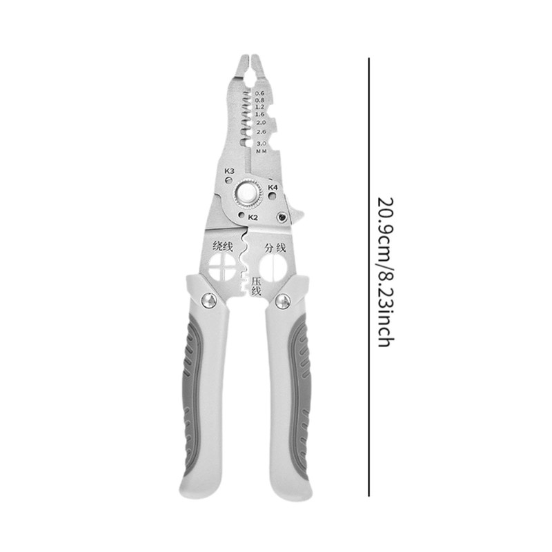 Milageto Multipurpose Wire Strippers Cable Crimper Carbon Steel Easy to
