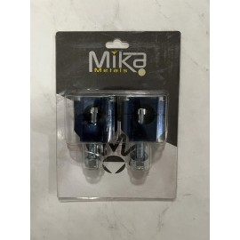 Mika Metals Rubber Mounted Handlebar Clamps 1-1/8" Blue
