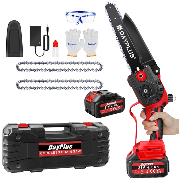 8 inch Mini Chainsaw Cordless One-Handed Lightweight 21V Electric Battery
