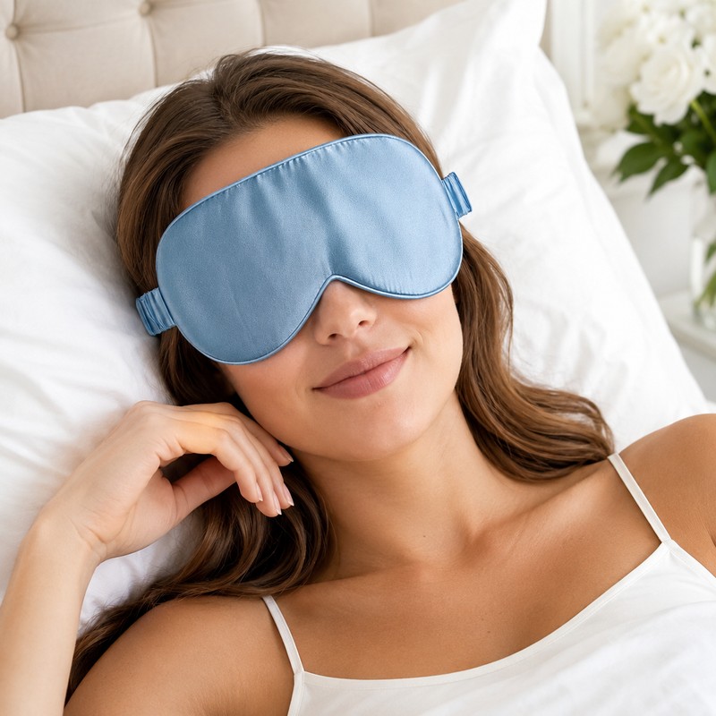 100% Mulberry Silk Sleep Mask – Soft Breathable Wide-Coverage Eye